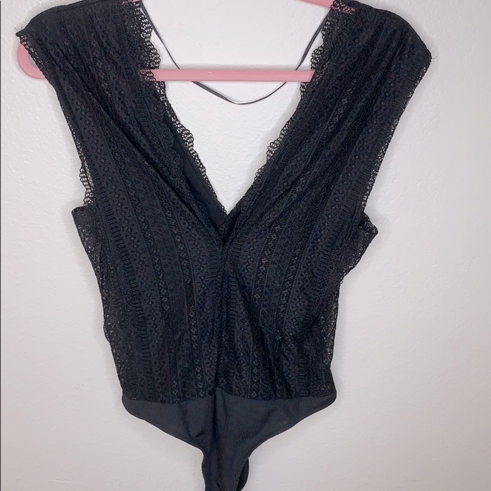 Zara lace black bodysuit - medium